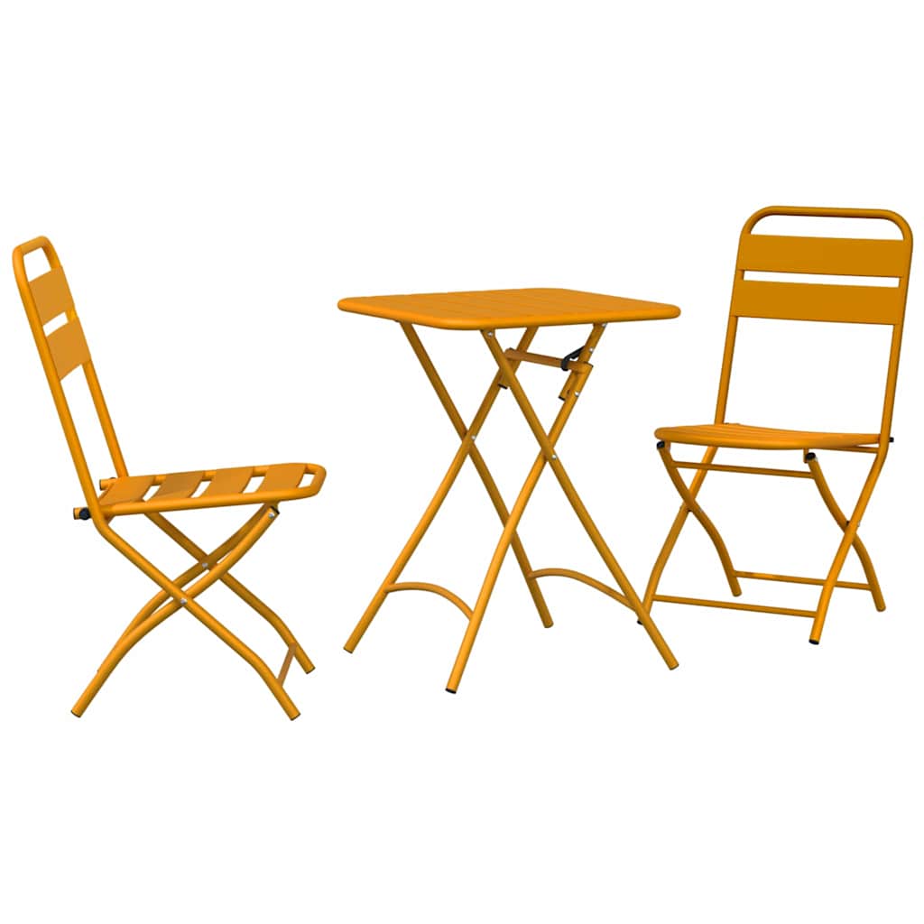 Bistro Set 3 pcs Mustard Steel